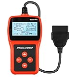 OBD2 Diagnosegerät Auto, Motor Fehlercodeleser Auto Diagnosegerät, EOBD Motor Fehlerauslesegerät Lesegerät mit 10 Sprachen, KFZ Auslesegerät Spannungserkennung für Alle 12V OBDII Fahrzeuge