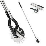 BOPEUY Rasenkantenschneider mit Verbesserter Stiel, Rasenkantenschneider Manuell Kantenschneider Rasen auf Rollen, 3-Teiliger Edelstahlgriff (100/135/170cm)