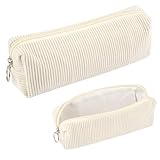 Deepton Federmäppchen Cord, Stifte Mäppchen Mädchen, Beige Aesthetic Pencil Case Girl Adults, Schlamppermäppchen Damen, Federtasche Erwachsene Federmappe für Schule, Büro