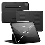 ZUGU iPad Pro 13 Zoll Hülle (M4) 2024 schlanke Schutzhülle 10 Winkel-Ständer magnetisch, Aufladen iPad Stiftes Auto Sleep/Wake Up [ Pro13 Schwarz ]