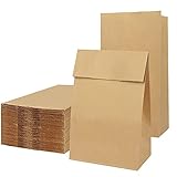 100 Stück Papiertüten, 17×10×28 cm braune Beutel, Kraftpapiertüten Geschenktüten für DIY Adventskalender, Ostern, Weihnachten, Advent, Geburtstagsparty, Kindergeburtstag