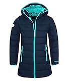 Trollkids Mädchen Wintermantel Winterjacke Stanavanger, Marineblau/Minze, Größe 128