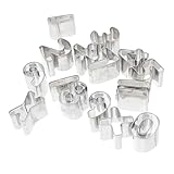 SOIMISS 15 Stück Teiliges Ausstechformen aus Edelstahl Sichere Keks Kuchenausstecher Zahlen und Buchstaben Leichtes Backzubehör für DIY Kekse und Fondant für Party und Familienbacken