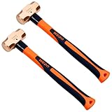 WEDO 2-teiliges Kupfer-Vorschlaghammer-Set, 1,4 kg + 1,4 kg, Fiberglasgriff, geschmiedet,korrosionsbeständig, DIN-Standard, Länge 400 mm