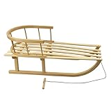 Rawstyle Schlitten mit Rückenlehne & Zugleine Holzschlitten Kinderschlitten Holz **NEU**