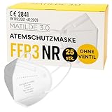 general merchandising Maske FFP3 NR ohne Ventil - 25 Stück | Matilde 3.0 zertifiziert CE 2841 | DPI EN 149:2001 + A1:2009 | Einweg-Schutzmaske mit hoher Filtration
