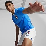 PUMA FIGC Men's Season 2022/23 Official Home T-Shirt, Ignite Blue-Ultra Blue, L