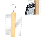 Krawattenhalter, Holz Krawattenbügel, Krawattenbügel, Holz Krawatten Halter, Krawatten Holz KleiderbüGel, 360 Grad Drehbarer Krawattemhalter, mit 20 Regale, für Gürtel, Schal, Krawatte Aufbewahrung