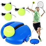 Jognee Tennis-Trainer Tennistrainer Set mit 3 Rebound Ball, Tragbare Tennisausrüstung, Tennisball Praxis Trainer Tennis Trainer Ball mit String für Kinder Spieler Anfänger