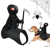 MACULPER Halloween Hundekostüm Hunde Kostüm Katzenkostüme Hund Halloween-Haustier-Outfit Sensenmann Cosplay Kostüm Gruselige Kostüme Hundekostüm für kleine, mittelgroße Katzen und Hunde