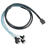 lvifloae -SAS-Schnittstelle, internes HD-SAS-zu-4xSATA-Kabel, SFF 8643-Host-zu-4X-Sata-Zielkabel, 7-Pinx4-Anschluss, kompatibel mit verschiedenen Installationspositionen
