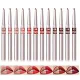 Lippenkonturenstifte, Lippenkonturenstift-Set | 12-teiliges Konturen-Make-up-Set, glattes und mattes Make-up für Frau und Freundin