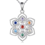 AINFQY Tulpen Kette 925er Sterling Silber Mondstein Tulpen Anhänger Halskette Tulpen Schmuck Geschenke für Damen (A-Lotusblume)