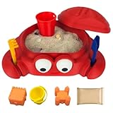 Krabben-Sandkasten, Stressabbau und Fokushilfe, 11,5 x 10 x 3,5 cm, Schreibtisch-Zen-Garten-Set, sensorische Sandlandschaft mit Form, tragbar, für Zuhause, Büro, Arbeitszimmer, Empfangsbereich und