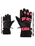 Ziener Kinder LUKIAN-Z Ski-Handschuhe/Wintersport | wasserdicht, Thermoschield, Leash, Black.pink Lily, 7