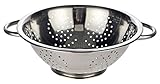 Haushalt International HI Seiher Standseiher Küchensieb 28cm Edelstahl mit 2 Griffen 23041