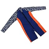 POENVFPO Tauchanzug, Dehnbar, Warm Haltend, für Jungen und Mädchen, Langärmelig, Blau, Lila, Neopren-Gummi-Nylon-Badeanzug für (Größe 6)