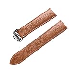 Run Ken Weiche Uhr mit Lederarmbandmuster, kompatibel mit Männern und Frauen(Brown,19mm)