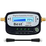 Digitaler Satelliten-Finder | Digitales Messgerät zur schnellen Satellitenausrichtung, inklusive LCD, Kompass & akustischer Tonausgabe | Ideal für Astra 19.2, Hotbird | inkl. F-Kabel und Anleitung