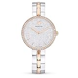Swarovski Cosmopolitan Uhr, Damenuhr mit Silberfarbenem Zifferblatt, Swarovski Kristallen und Edelstahlarmband