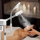 Vertikaler Gesichtsdampfer, 2in1 Facial Steamer mit LED-Beleuchtung 5X Vergrößerungs Gesichtssauna Porenreiniger Dampfgerät für Salons, Wasserbädern, 800W