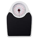 Salter 145 BKDR mechanische Doktorwaage, Fitnesswaage analog, personenwaage, max 150 kg, Große Anzeige, Rutschfeste Plattform, keine Batterien erforderlich, genaues Wiegen in kg, st, lbs, Schwarz
