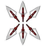 Mangobuy Pfeilspitzen 100 Korn Jagdspitzen 2 Klingen Anzug Pfeil 6er Pack (Rot)