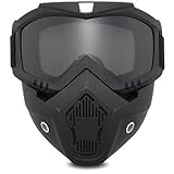 TAIZER Motorradbrille Abnehmbare Motorrad Schutzbrille Staubschutz Brille Abnehmbaren Gesichtsmaske Winddicht Helm Nebelfest Winddicht Reiten Sonnenbrille Fahrrad Dirtbike Motocross (grau)
