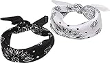 Urban Classics Unisex Satijnen 2-pack Bandana, Black/White, Einheitsgr e EU