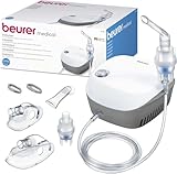 Beurer IH 18 Inhalator, Inhalationsgerät bei Erkältungen und Atemwegserkrankungen wie Asthma und COPD, zur Verneblung von Medikamenten, Vernebler für Erwachsene und Kinder, Design in weiß, kompakt