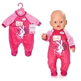 BABY born Strampler im pinken Hasen-Design - Inkl. Puppenkleiderbügel - Hochwertige Puppenbekleidung - Puppenzubehör für alle Puppen der Größe 43 cm