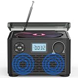 Joskeijky CD-Player Vintage 4000mAh Bluetooth Musik-Disk Album Disc CD-Player Tragbares FM-Radio