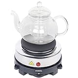 Czyurachel Herdplatte für Küche oder Camping, 500W kleine Kochplatte Elektrisch, 6-fach Verstellbar Einzelkochplatte, Elektro Kochplatte, Campingkocher, 13 x 7.8cm