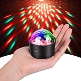 Mini Discokugel, SEBRUANC Disco Lichter LED Party Lights Musikgesteuert licht USB Type C DJ Strobe Ball mit Nachtlicht für Kinder Parties Geburtsta, Weihnachten Geschenk