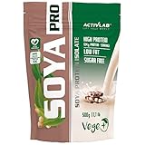 Activlab Soya Pro 500g - 100% Vegan, 81% Eiweiß SPI, Schokolade mit Nüssen - Sojaproteinisolat - Reich an BCAA-Aminosäuren und L-Glutamin, Kohlenhydratarm, Fettarm, Zuckerfrei, Geeignet für Vegetarier