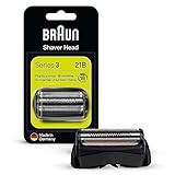 Braun Series 3 Elektrorasierer Scherkopf, ORIGINAL Ersatzscherteil vom Hersteller passend für Braun Herren Rasierer Series 3, 21B, schwarz, 1er Pack