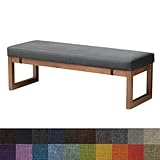 Kimgull Bankauflage Sitzkissen Mit 2 Spanngurten, Bequeme Waschbare Rutschfestes Sitzkissen für Gartenbank Schaukel, Terrasse, Esstisch, Bank, Drinnen (80X30X5CM Dunkelgraugrün)
