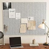 Filz Pinnwand 75×50 cm – selbstklebend & bohrfrei, Set aus 6 grauen Filzplatten, Korktafel-Alternative inkl. 20 Pinnnadeln, Memoboard & Fotowand für Büro, Kinderzimmer & Zuhause