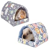 UPINS Meerschweinchenbett, Meerschweinchenversteck waschbar, Kleintierhaus, Käfigzubehör, Himmelblau, für Zwergkaninchen, Chinchillas, Hamster, Igel, Frettchen, Bartagamen, und Ratten, 2 Stück