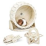 Reyshin Hamsterrad, 21cm Laufrad Hamster Spielzeug Hamster Zubehör DIY Brücke Wippe Trainingspielzeug Käfig Zubehör für Hamster Rennmäuse und Mäuse (21cm)…