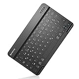 Fintie Ultradünn Bluetooth Tastatur mit deutschem Layout QWERTZ für iPad Air/Pro/Mini/iPad 10.9/10.2/9.7/iPhone/Samsung/Android, Schwarz