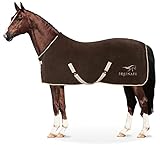 Equinate Abschwitzdecke Nevada aus Fleece mit Widerristpolster und Kreuzbegurtung 145cm Braun
