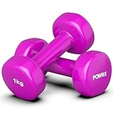 Vinyl Hanteln Paar (2 x 1 kg (Pink)) Ideal für Gymnastik Aerobic Pilates 0,5 kg – 10 kg I Kurzhantel Set