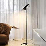 LUSTORM 1 Hohe Stehleuchte für Wohnzimmer, Moderne Metall Standleuchten Büro, Eckleuchten, LED Deckenfluter Verstellbarer Lampenkopf, Schlafzimmer, Nachttisch, Lesen (Schwarz)