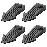 Yatrosynth 4 Stück Gummi-Türstopper, Kratzfester Rutschfester Türkeil Gummi, Türpuffer Keil für Verwendet auf Badezimmer, Balkontür - Schwarz