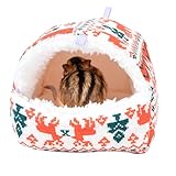 Hamsterbett – Plüsch-Hängehöhle für Kleintiere, halbgeschlossene Höhle aus dicker Baumwolle, Igelhöhle für den Winter, gemütlicher und warmer Rückzugsort für Hamster, Kaninchen, Chinchillas