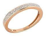Ardeo Aurum Damenring aus 375 Gold Rosegold mit 0,1 ct Diamant Brillant Memory-Ring Eternity Verlobungsring