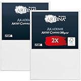 Keilrahmen Leinwand zum Bemalen 50x70 cm – Artina FSC® 2er Set bespannte Keilrahmen Leinwände zum malen für Acrylfarben Canvas 100% Baumwolle – Acryl Leinwand Rahmen