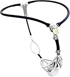 Yerbssk BDSM Edelstahl Peniskäfig mit Defäkationsloch Abschließbar Keuschheitskäfig Herren Chastity Cage Einstellbar Keuschheitsgürtel Bondage Penis Höschen Männer Sexspielzeug(Schwarz,120/130cm)