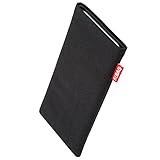 fitBAG Rave Schwarz Handytasche für Apple iPhone 16 Pro Max 6.9' Tasche aus Textil-Stoff mit Microfaserinnenfutter | Hülle mit Reinigungsfunktion | Made in Germany